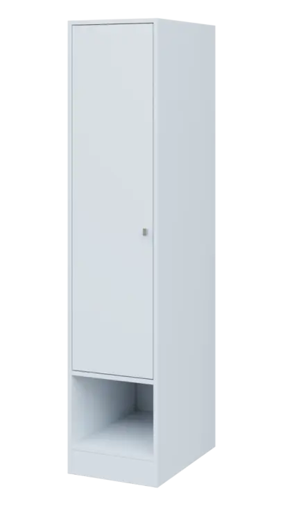 QN 5 - 4STN skříň šatní, 1-dveřová, levá, výsuvné ramínko, 1830x400x600, bílá